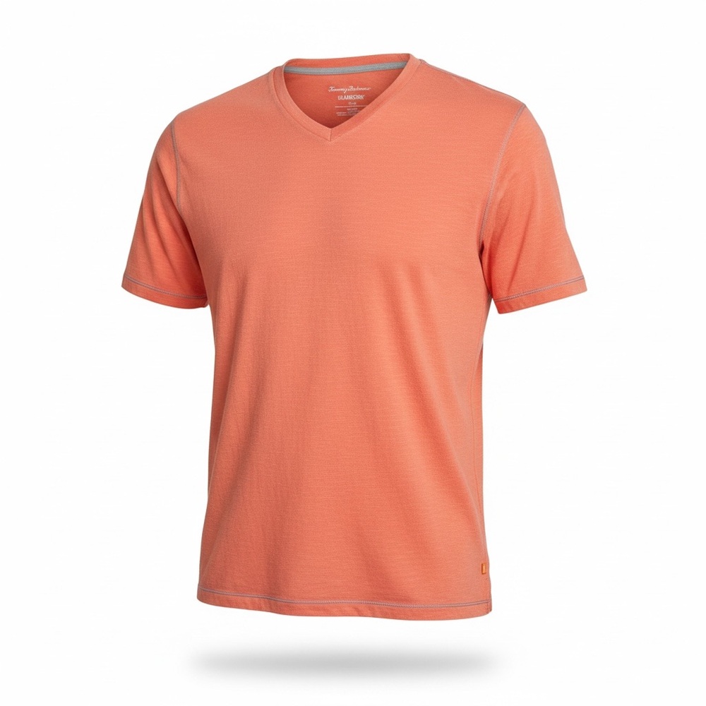 Tommy Bahama Men's V-Neck Shirt in Coral